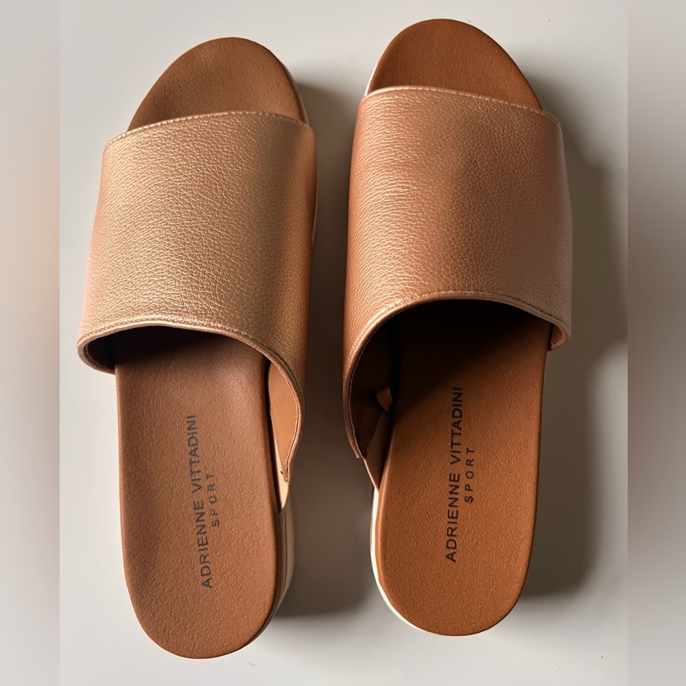 Adrienne Vittadini Sport Women's Copper Wedge Slides
